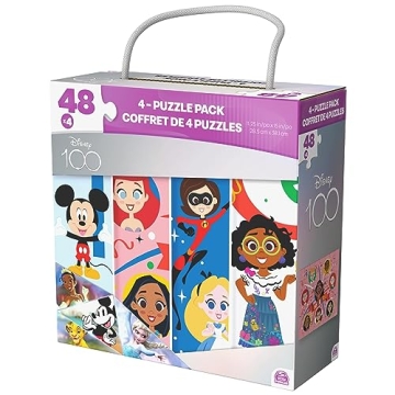 Disney100 4-Pack Jigsaw Puzzles for Kids Age 4-8
