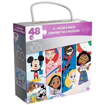 Disney100 4-Pack Jigsaw Puzzles for Kids Age 4-8