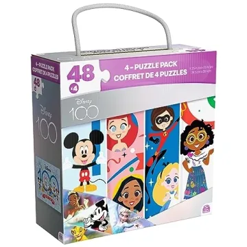 Disney100 4-Pack Jigsaw Puzzles for Kids Age 4-8