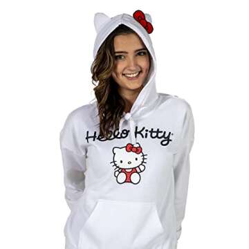 Sanrio Hello Kitty Juniors White Cosplay Hoodie - Perfect Gift for Fans!