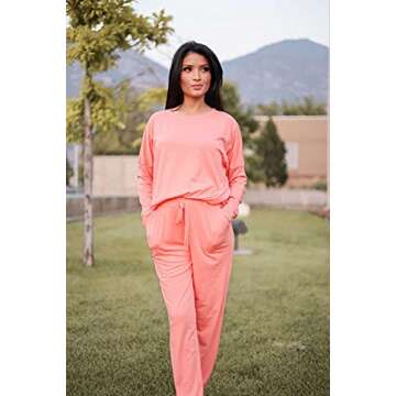 PRETTYGARDEN Women's Spring Fall 2 Piece Lounge Outfit Long Sleeve Crewneck Pullover Tops High Waist...