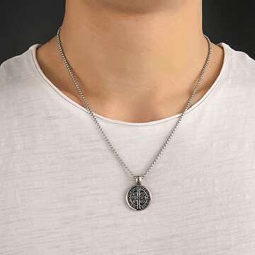 St Benedict Exorcism Medal Necklace for Spiritual Protection
