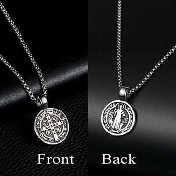 St Benedict Exorcism Medal Necklace for Spiritual Protection
