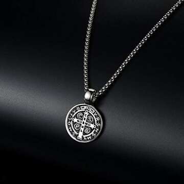 St Benedict Exorcism Medal Necklace for Spiritual Protection