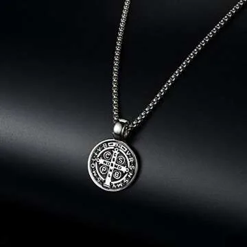 St Benedict Exorcism Medal Necklace for Spiritual Protection