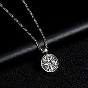 St Benedict Exorcism Medal Necklace for Spiritual Protection
