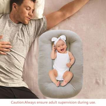 Baby Lounger for Infants 0-12 Months, Bionic Design Baby Lounger Soft Organic Cotton Breathable Lounger, Newborn Babies Essentials Gifts
