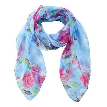 Womens Sexy Bohemian Floral Beach Cover up Sarong Wrap Swimsuit Beachwear (Blue)