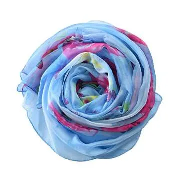 Womens Sexy Bohemian Floral Beach Cover up Sarong Wrap Swimsuit Beachwear (Blue)