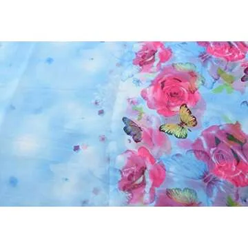 Womens Sexy Bohemian Floral Beach Cover up Sarong Wrap Swimsuit Beachwear (Blue)