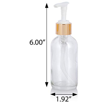 JUVITUS 4 oz Glass Bottles with Gold Pumps Set of 12