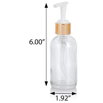 JUVITUS 4 oz Glass Bottles with Gold Pumps Set of 12