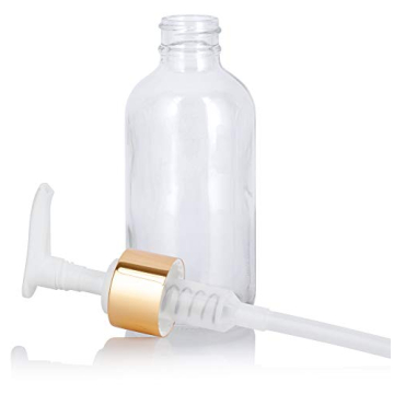 JUVITUS 4 oz Glass Bottles with Gold Pumps Set of 12