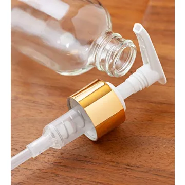 JUVITUS 4 oz Glass Bottles with Gold Pumps Set of 12