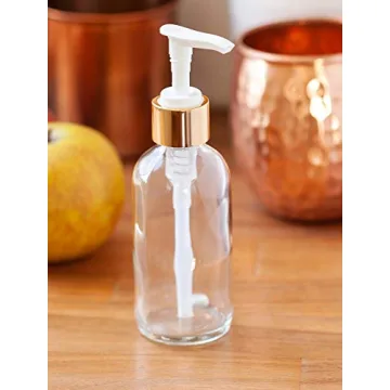 JUVITUS 4 oz Glass Bottles with Gold Pumps Set of 12