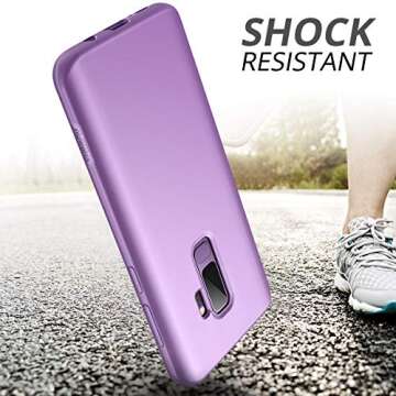 SURITCH for Samsung Galaxy S9 Plus Case, [Built-in Screen Protector] Hybrid Full-Body Protection Dual Layer Shockproof Bumper Soft Silicone Slim Protective Cover for Galaxy S9 Plus 6.2 Inch (Purple)