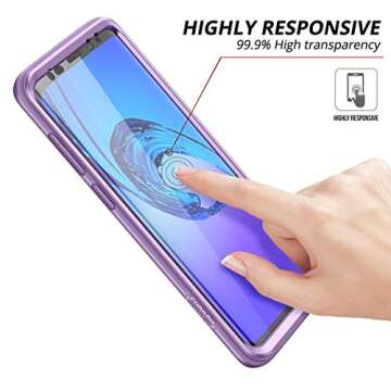 SURITCH for Samsung Galaxy S9 Plus Case, [Built-in Screen Protector] Hybrid Full-Body Protection Dual Layer Shockproof Bumper Soft Silicone Slim Protective Cover for Galaxy S9 Plus 6.2 Inch (Purple)