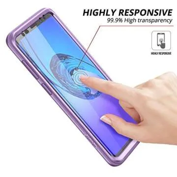 SURITCH for Samsung Galaxy S9 Plus Case, [Built-in Screen Protector] Hybrid Full-Body Protection Dual Layer Shockproof Bumper Soft Silicone Slim Protective Cover for Galaxy S9 Plus 6.2 Inch (Purple)