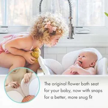Blooming Bath Baby Bath Seat - Flower Bath Mat for Newborns to Toddlers