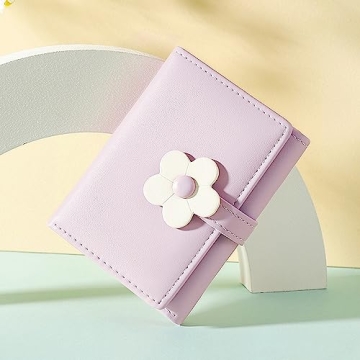 MEISEE Small Wallet for Girls Soft PU Leather Floral