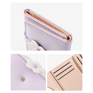 MEISEE Small Wallet for Girls Soft PU Leather Floral