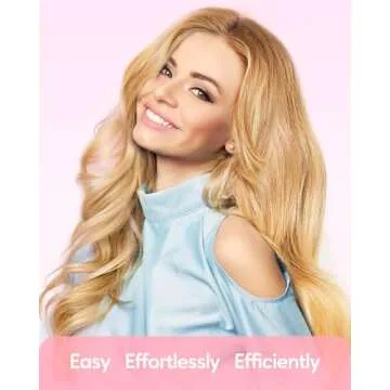 Wavytalk Rotating Curling Iron, 1 Inch Automatic Waver for Effortless Waves up to 430℉ with Home Button, Pale Pink