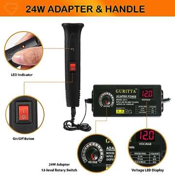 4 in 1 Hot Wire Styrofoam Cutter (Black-24W) Hot Wire Foam Cutting Kit, Electric Carving Tool Transformer Adaptor