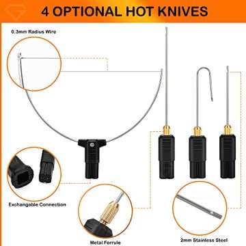 4 in 1 Hot Wire Styrofoam Cutter (Black-24W) Hot Wire Foam Cutting Kit, Electric Carving Tool Transformer Adaptor