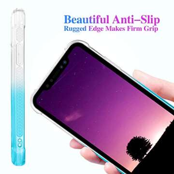 Ruky Glitter Case for iPhone 11 Case for Girls, Gradient Quicksand Series Bling Flowing Liquid Floating Soft TPU Bumper Cushion Women Case for iPhone 11 6.1 inches 2019 (Gradient Teal)