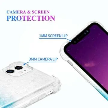 Ruky Glitter Case for iPhone 11 Case for Girls, Gradient Quicksand Series Bling Flowing Liquid Floating Soft TPU Bumper Cushion Women Case for iPhone 11 6.1 inches 2019 (Gradient Teal)