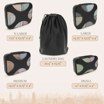 Shacke 5 Set Packing Cubes for Travel Lightweight Luggage Organizer (Black)