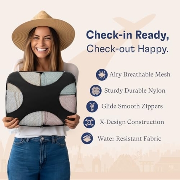 Shacke 5 Set Packing Cubes for Travel Lightweight Luggage Organizer (Black)