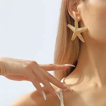 Sora Tuki Gold Starfish Earrings for Women Beach Earrings Ocean Earrings Beachy Earrings Gold Starfish Earrings Studs Summer Jewelry Beach Jewelry