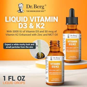 Dr. Berg Liquid Vitamin D3 & K2 Supplement for Health