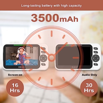 OKAIDI Baby Monitor with 5" Display and Night Vision
