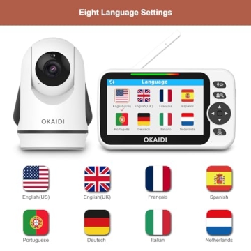 OKAIDI Baby Monitor with 5" Display and Night Vision