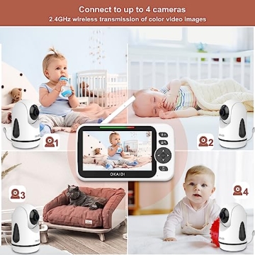OKAIDI Baby Monitor with 5" Display and Night Vision