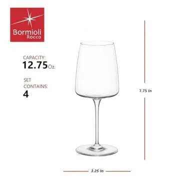 Bormioli Rocco Planeo 12.75 oz. White Wine Glasses, Clear, Set of 4