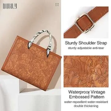 Laptop Bag for Women 15.6 Inch Laptop Tote Bag Waterproof Leather Computer Tote Bag Business Lightwe...