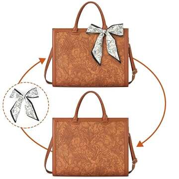 Laptop Bag for Women 15.6 Inch Laptop Tote Bag Waterproof Leather Computer Tote Bag Business Lightweight Office Briefcase Large Capacity Handbag Shoulder Bag Suntan