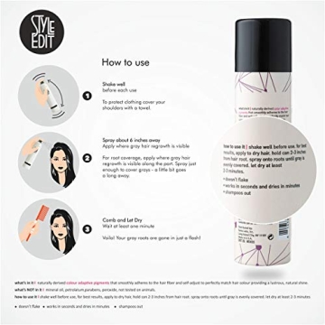 Style Edit Root Concealer Spray for Gray Coverage Easy Use