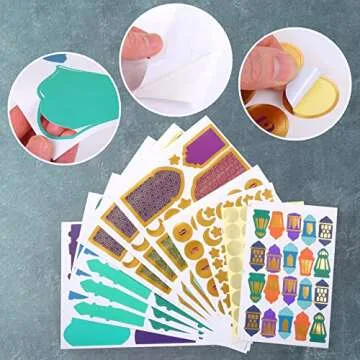 KESOTE 30CT Eid Mubarak Gift Bags Treat Bags with Moon & Star Stickers, Ramadan Countdown Advent Calendar DIY Brown Paper Bags