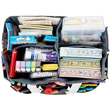 HOMEST Craft Organizer Tote Bag with Multiple Pockets