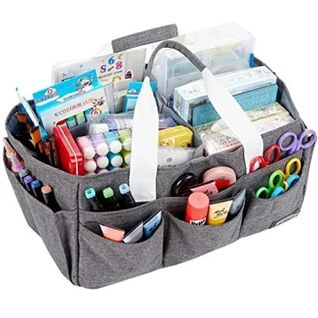 HOMEST Craft Organizer Tote Bag with Multiple Pockets