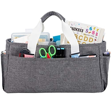 HOMEST Craft Organizer Tote Bag with Multiple Pockets