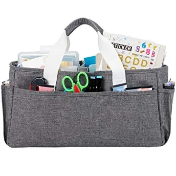 HOMEST Craft Organizer Tote Bag with Multiple Pockets