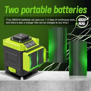 Susbies 3x360° Laser Level with Rechargeable Battery