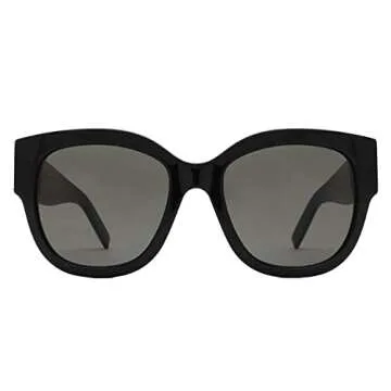Saint Laurent Women's Oversized Cat Eye Sunglasses, Shiny Black, One Size
