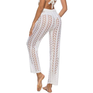 Blingfit Women's Crochet Wide Leg Pants for Beach Fashion