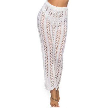 Blingfit Women's Crochet Wide Leg Pants for Beach Fashion